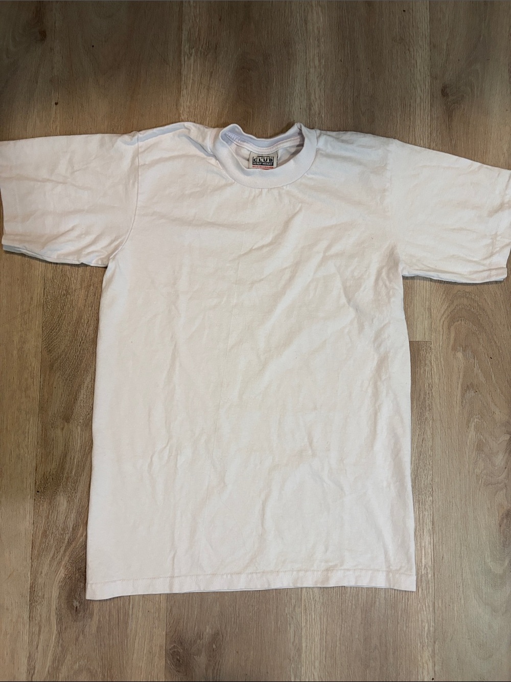 Plain White Pro Club Crewneck Short Sleeve Tee